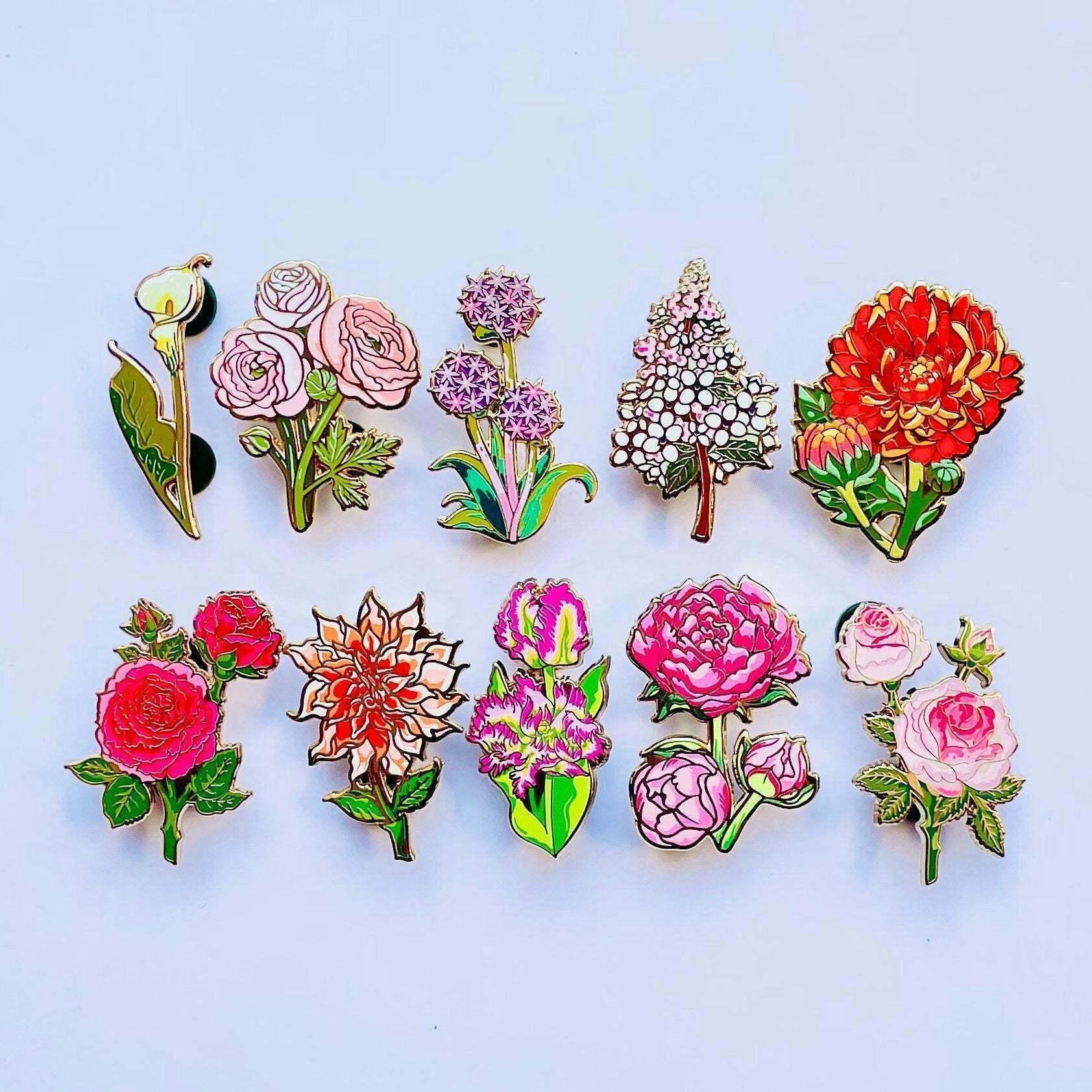 Calla Lily Flower Pin: Gold Hard Enamel Brooch (1.75in Size), Christmas gift, stocking stuffer, Advent calendar