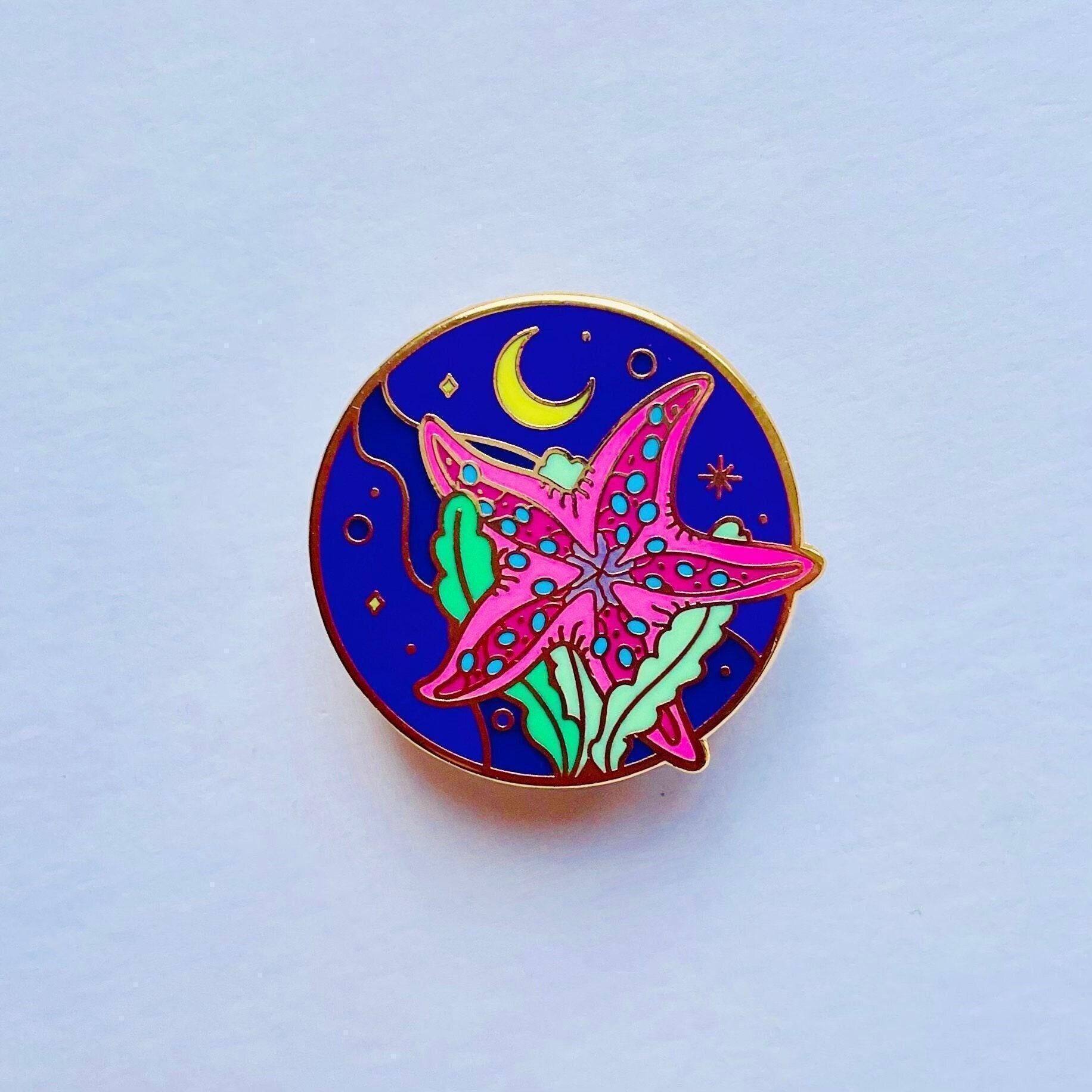 Starfish Enamel Pin, Sea Creature Badge, Lunar Cosmic Gift, Christmas gift, stocking stuffer, Advent calendar