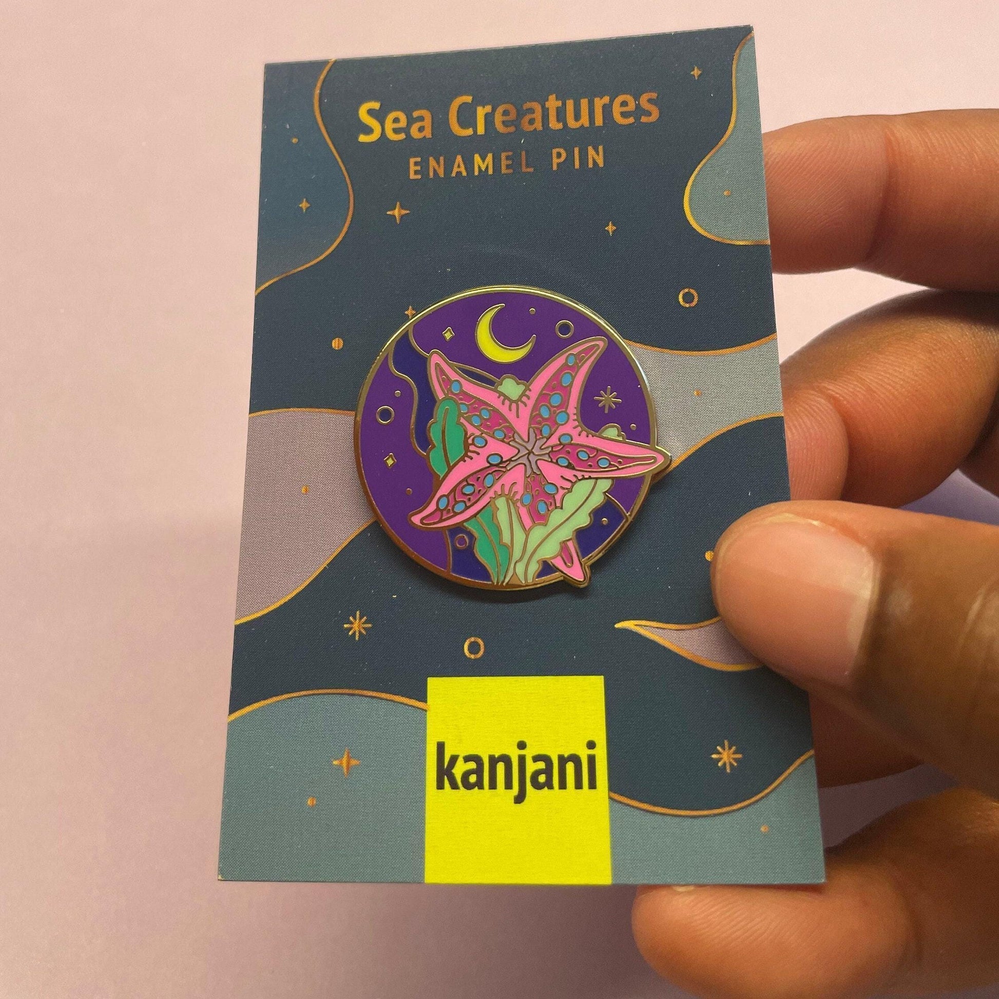 Starfish Enamel Pin, Sea Creature Badge, Lunar Cosmic Gift, Christmas gift, stocking stuffer, Advent calendar