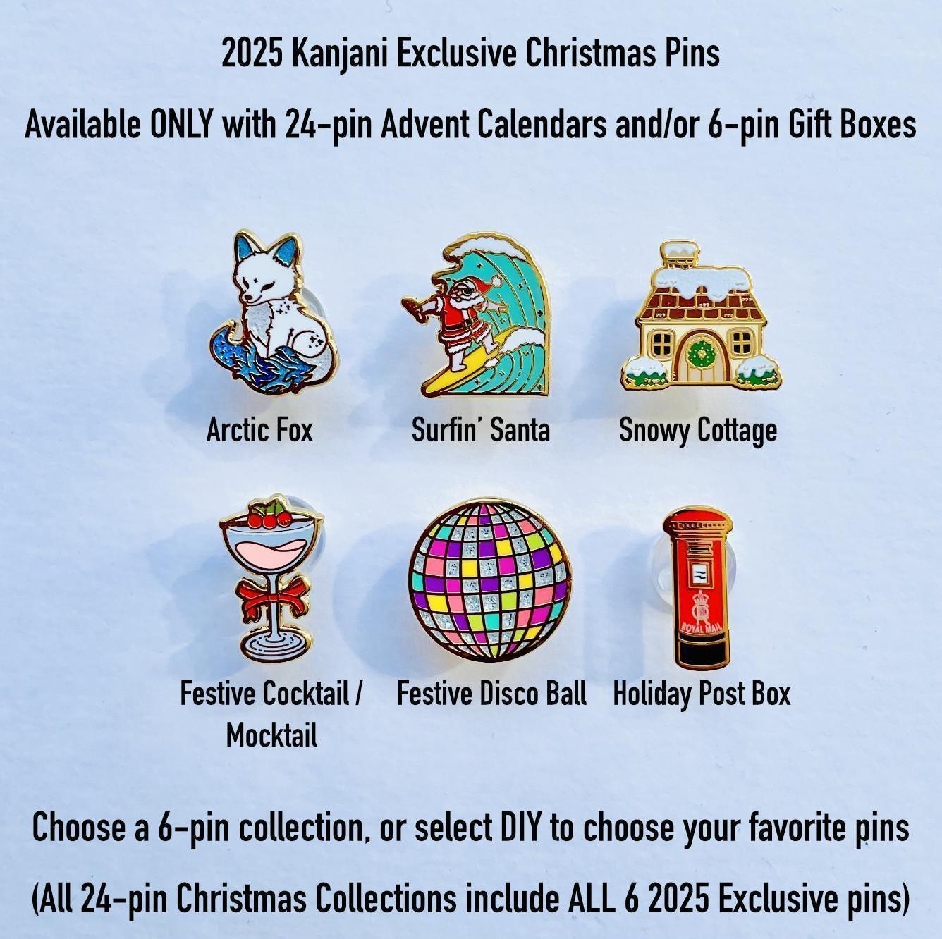 Snowy Cottage Pin: Festive Winter Enamel Badge (Gold Tone), Christmas gift, stocking stuffer, Advent calendar