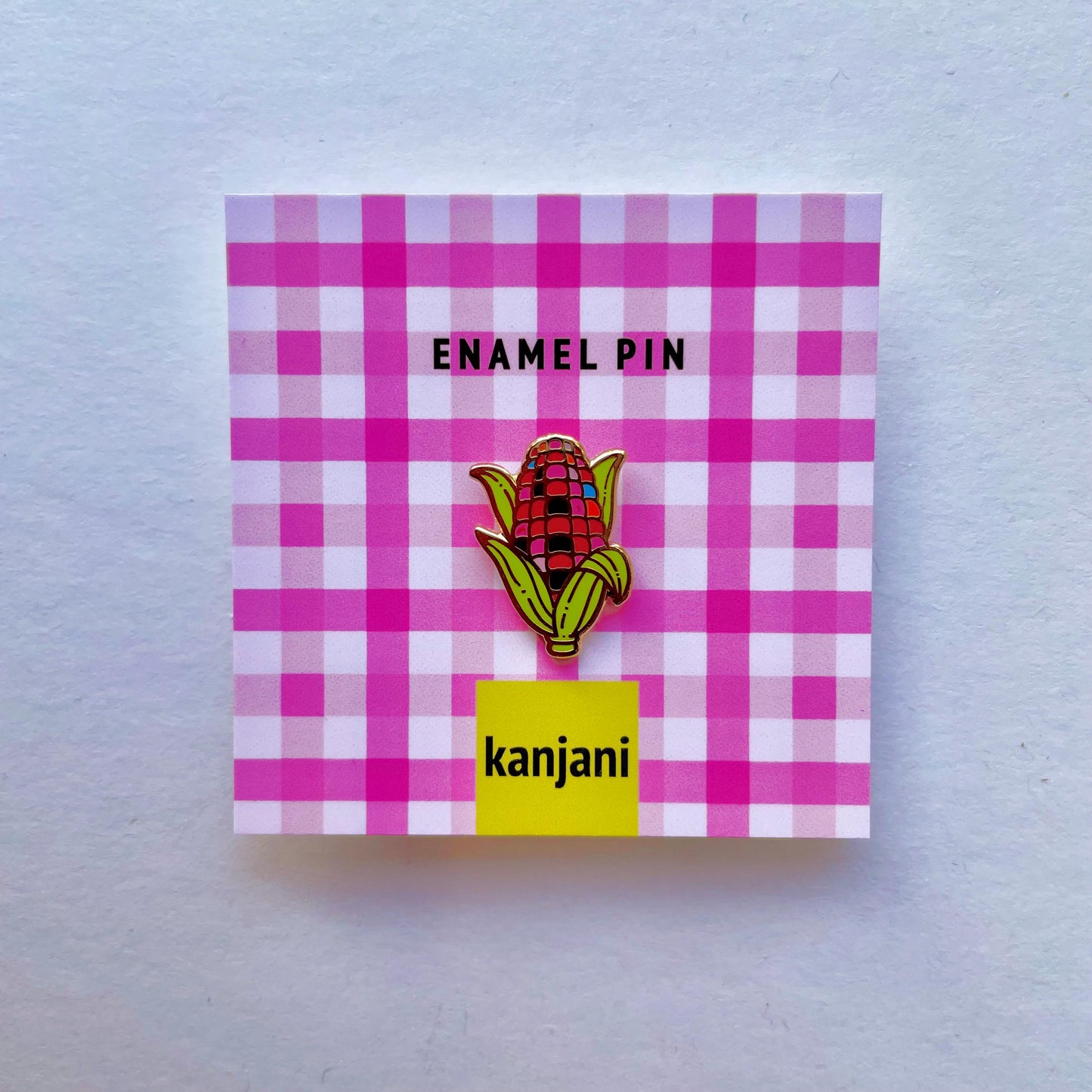 Red Purple Corn Cob Mini Enamel Pin, Vegan Lapel Badge, picnic treat