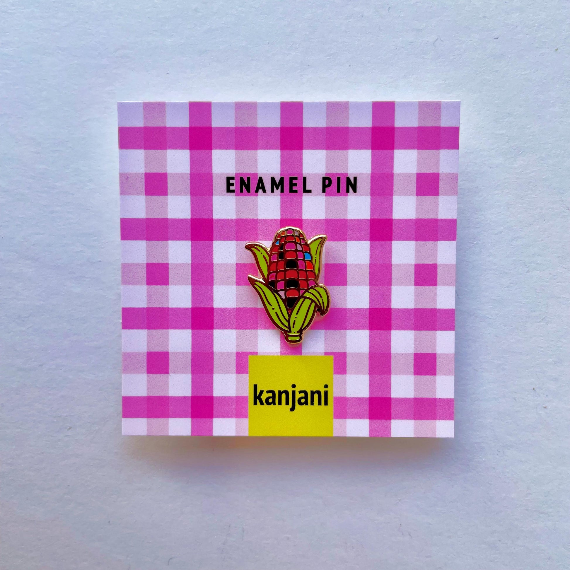 Red Purple Corn Cob Mini Enamel Pin, Vegan Lapel Badge, picnic treat