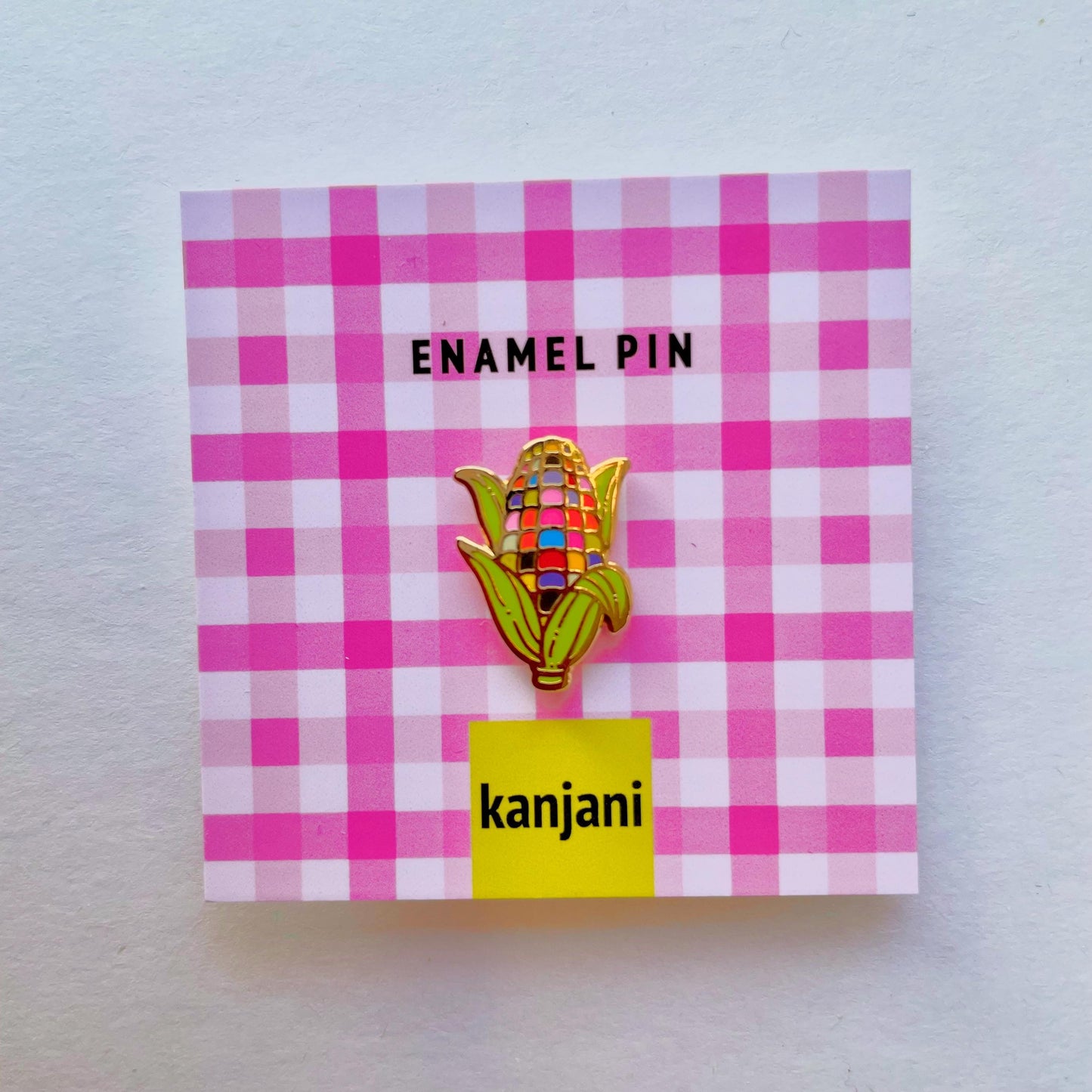 Rainbow Corn Cob Enamel Pin, Vegan gift, picnic treat