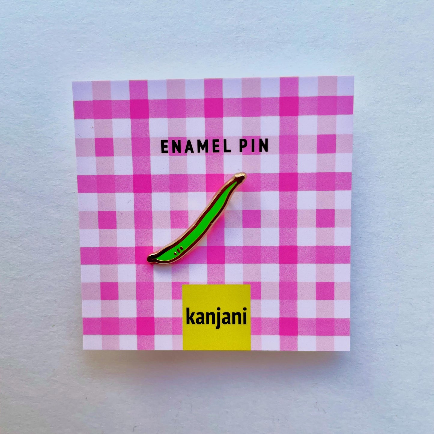 Green Bean Vegetable enamel pin - Vegan Accessory, picnic treat