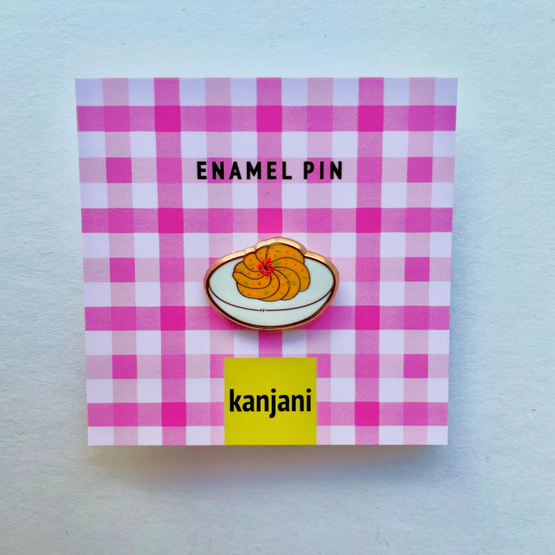 Deviled Egg Enamel Pin Badge: Stuffed Egg, picnic - Christmas gift, stocking stuffer