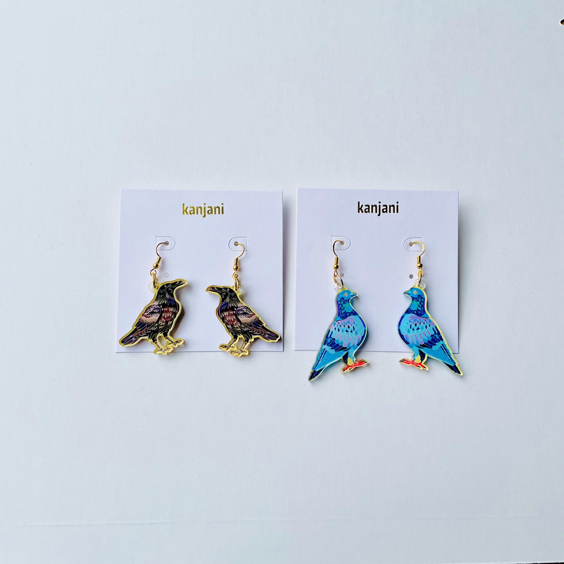 Rock Dove Dangle Earrings, Bird Themed Acrylic Jewelry, Christmas gift, stocking stuffer, Advent calendar