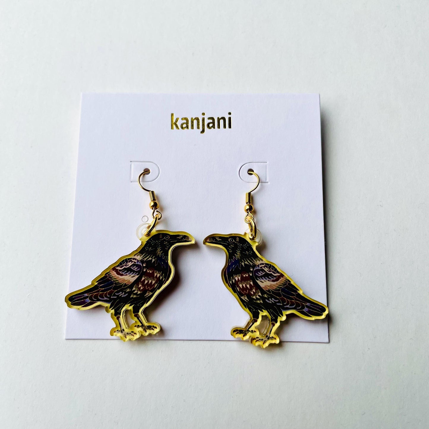 Raven Enamel Pin: Gold Gothic Crow - Dark Academia, Witchy Style, dark fantasy, Christmas stocking stuffer
