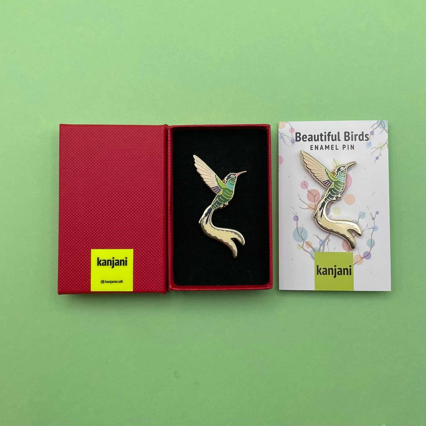 Red-billed Streamertail Enamel Pin: Jamaica Doctor Bird Design, Christmas gift, stocking stuffer, Advent calendar