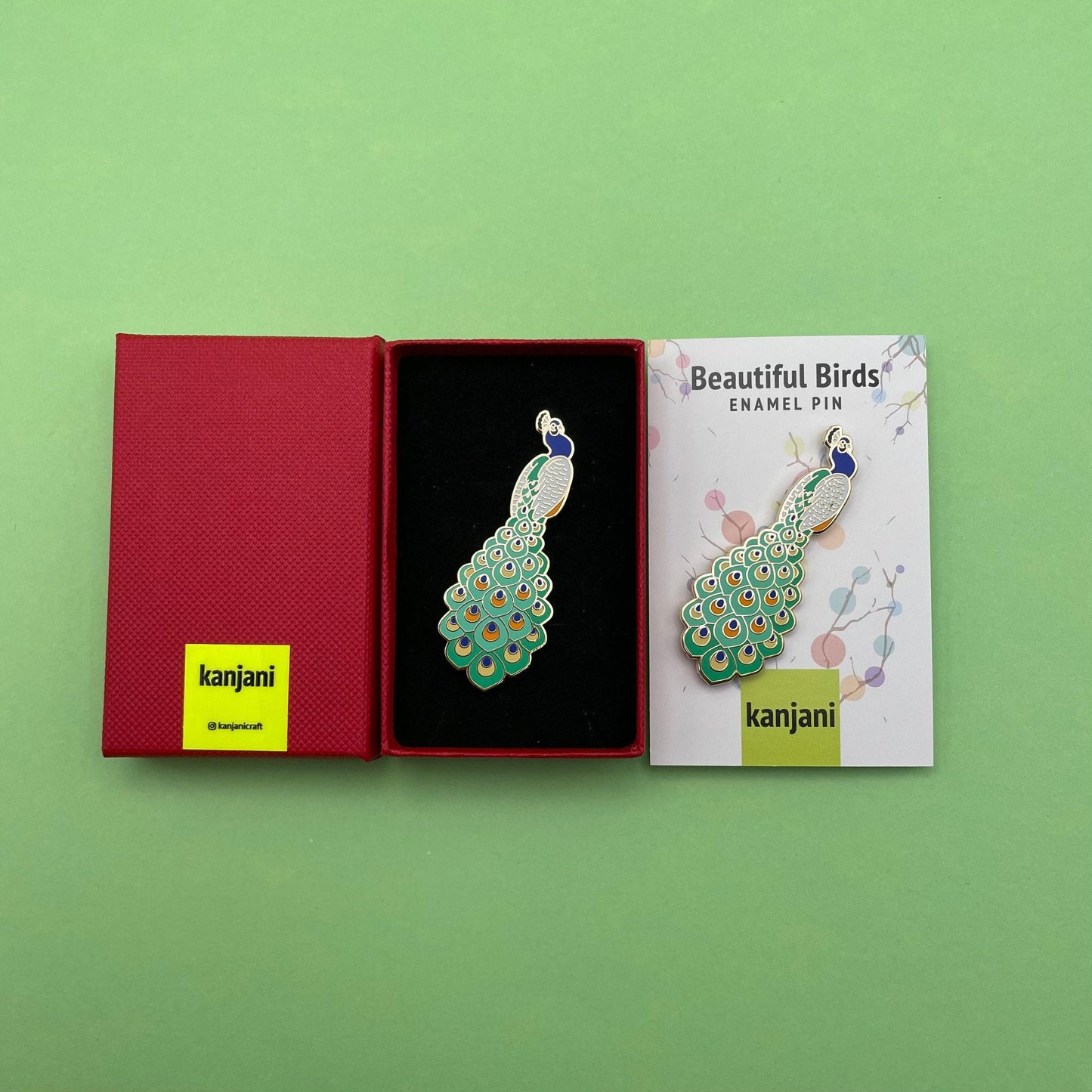 Peacock Enamel Pin: Colorful Bird Badge with Gold Details, Christmas gift, stocking stuffer, Advent calendar