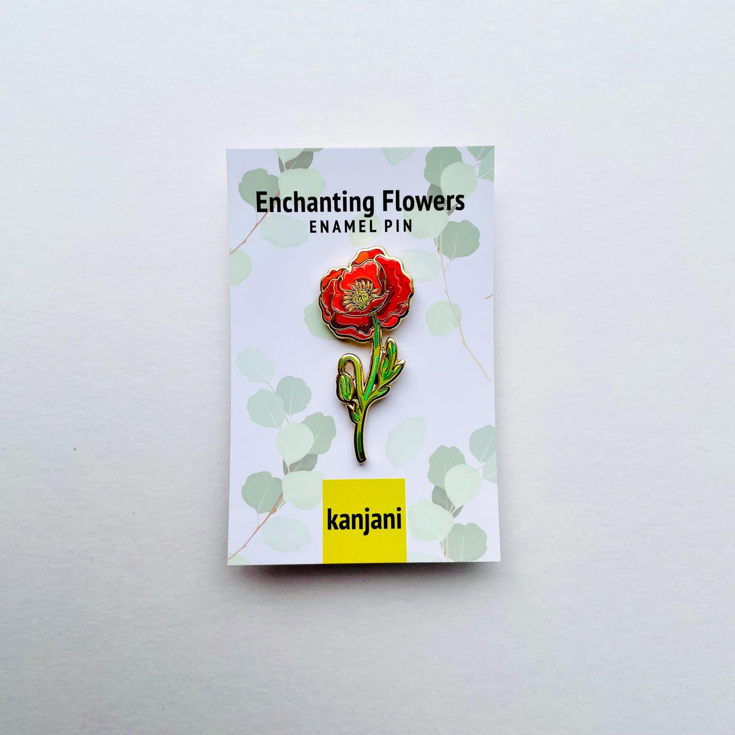 Red poppy luxury gold hard enamel ilapel pin