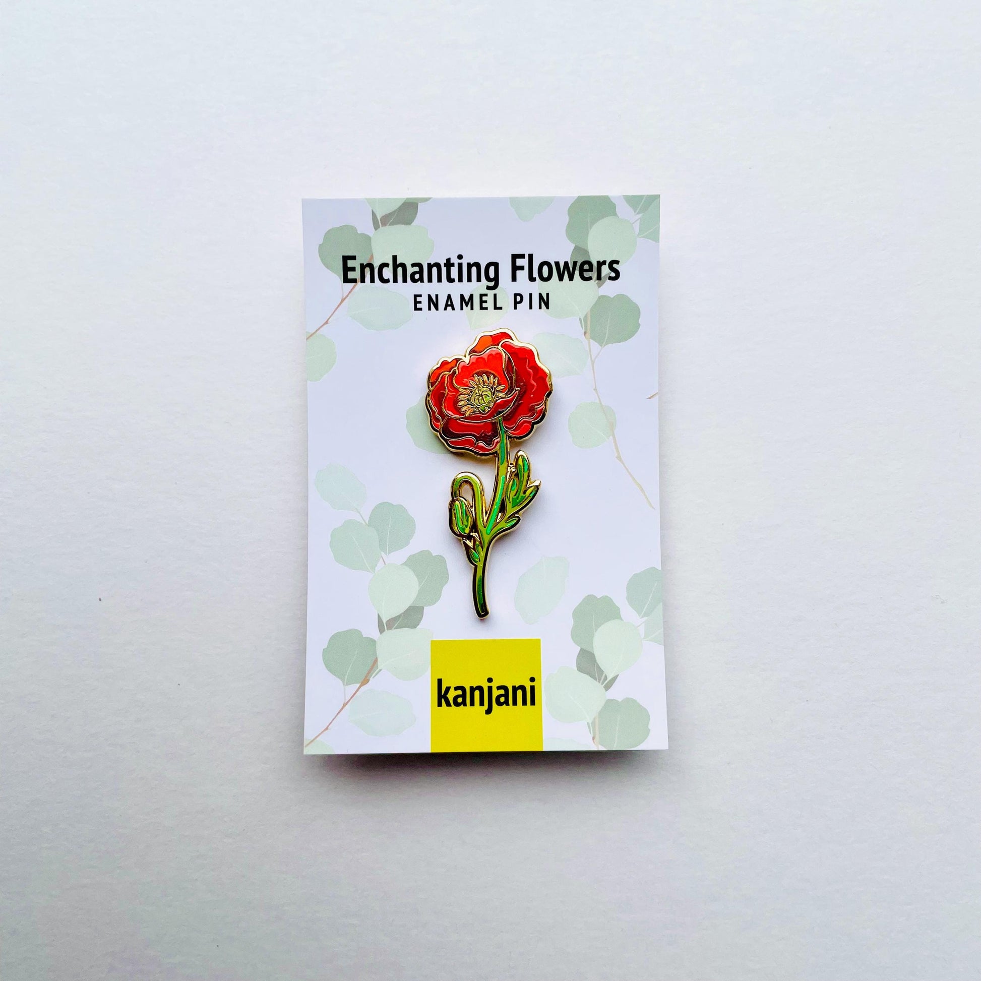 Red poppy luxury gold hard enamel ilapel pin