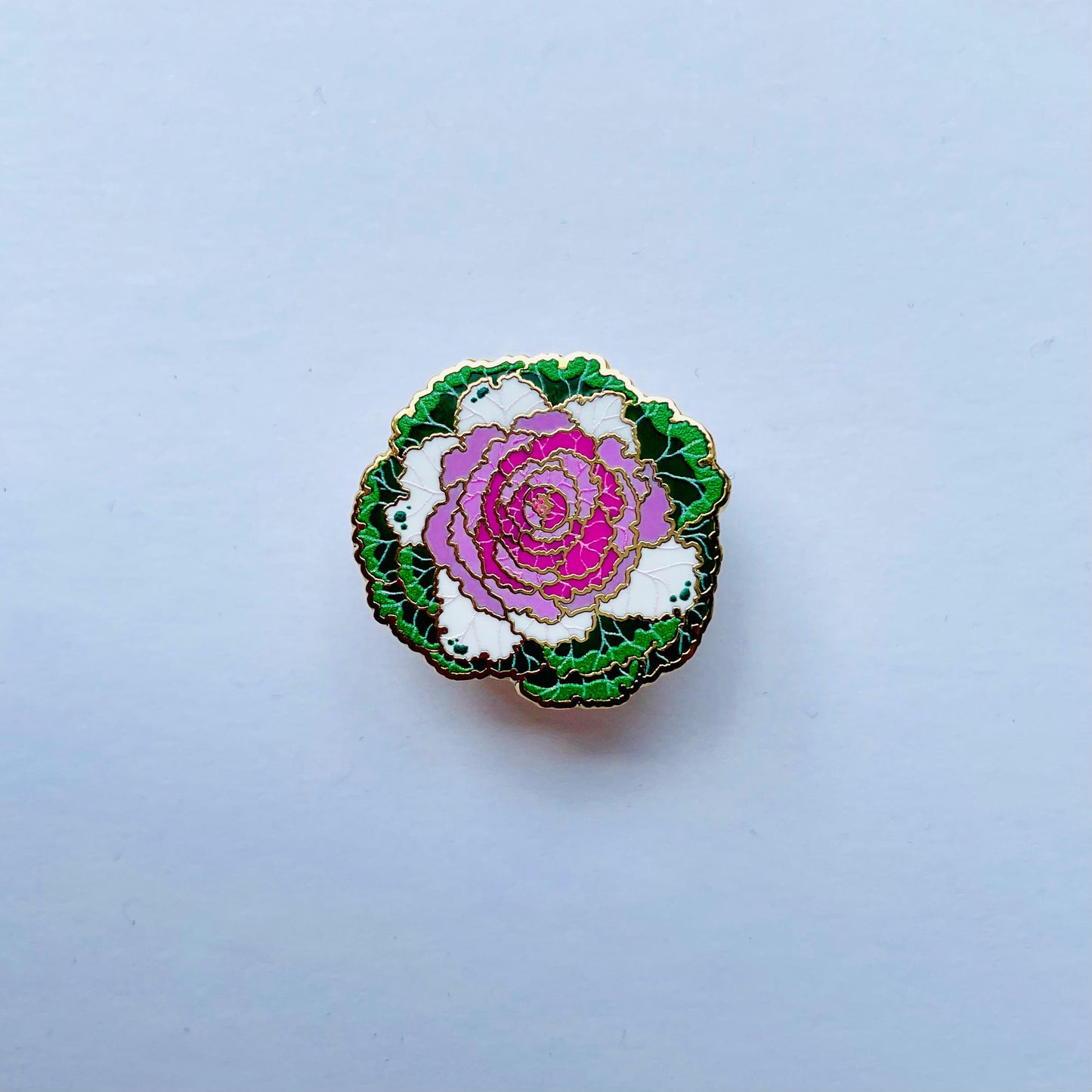 Cabbage Flower luxury gold hard enamel lapel pin badge