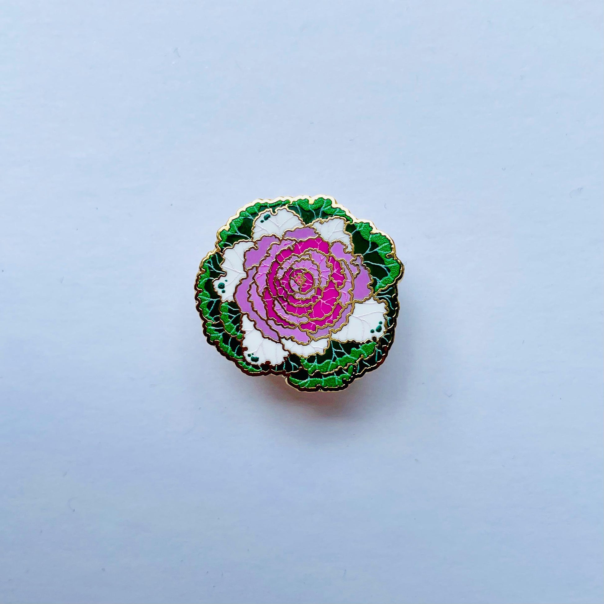 Cabbage Flower luxury gold hard enamel lapel pin badge