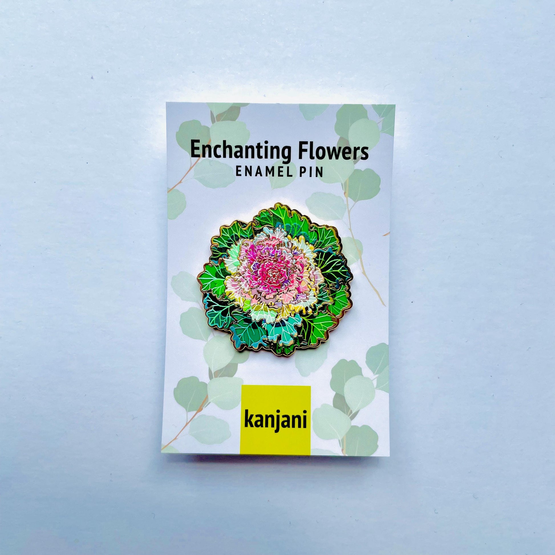 Pre-order Cabbage Flower Enamel Pin - Garden gift, vegan, healthy, floral, Mother’s Day, gift for her