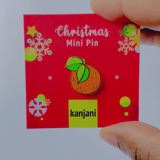 Clementine Orange Enamel Pin Gift  Cute Satsuma Holiday Accessory