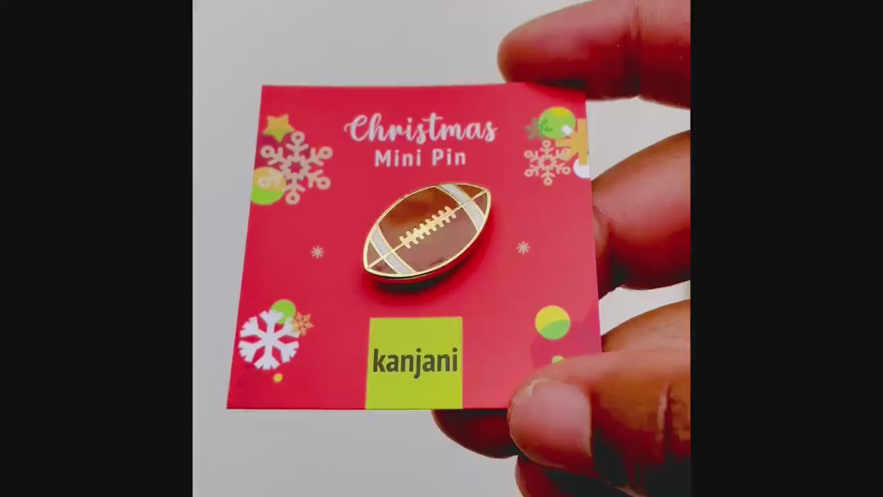 Football Ball Enamel Pin, Sports Lapel Pin, Christmas stocking stuffer