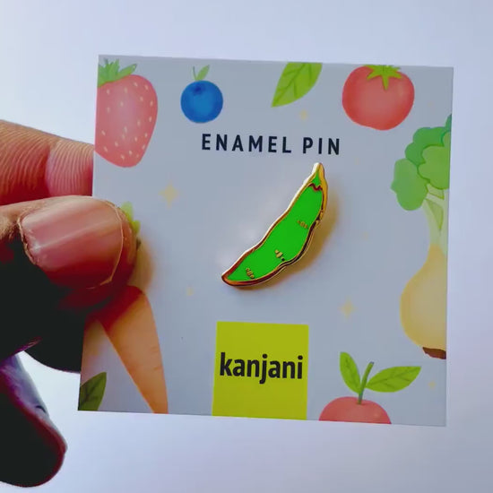 Edamame Pod Enamel Pin, Vegan Lapel Badge, Farm Decor, Christmas gift, stocking stuffer, Advent calendar