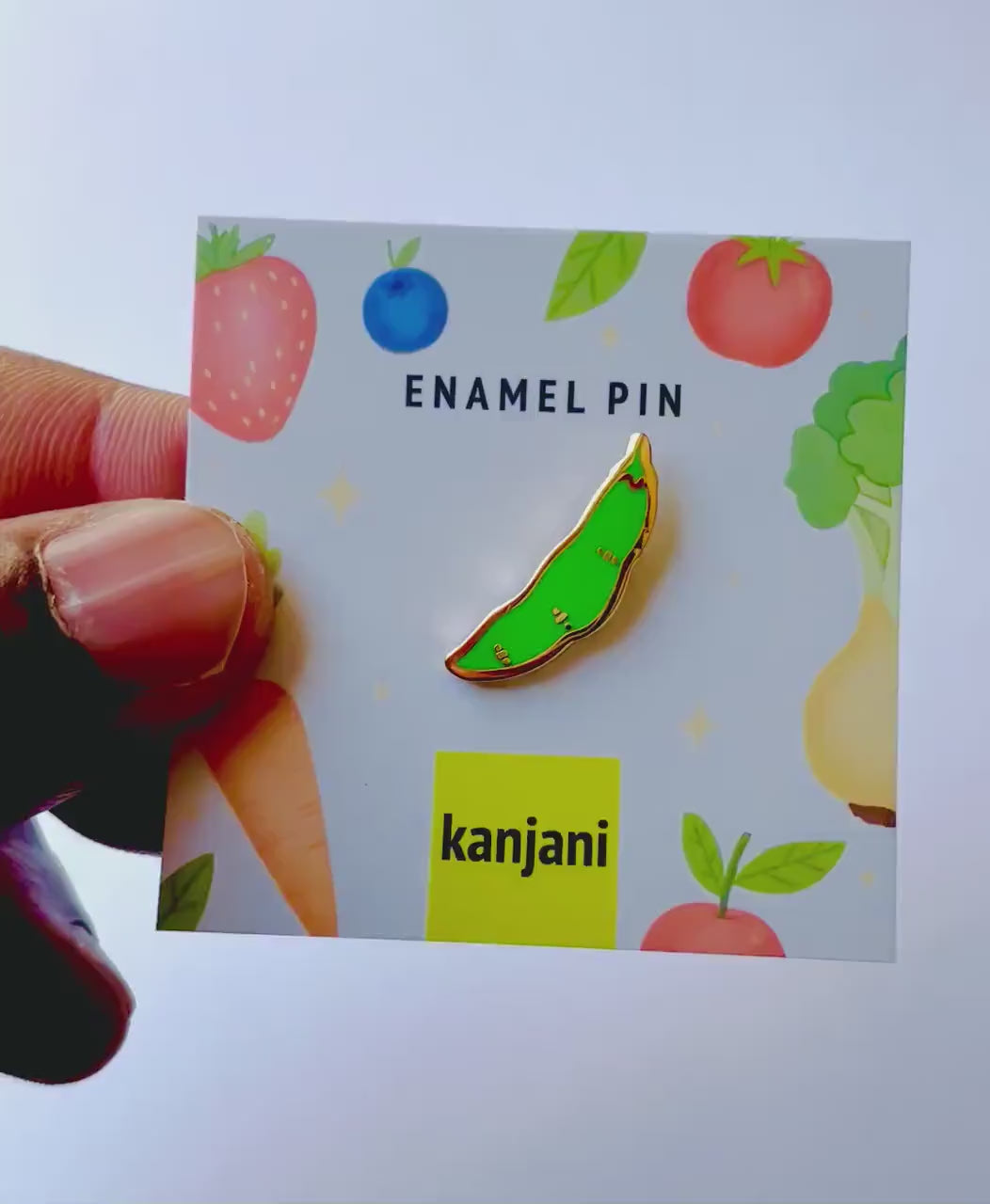 Edamame Pod Enamel Pin, Vegan Lapel Badge, Farm Decor, Christmas gift, stocking stuffer, Advent calendar