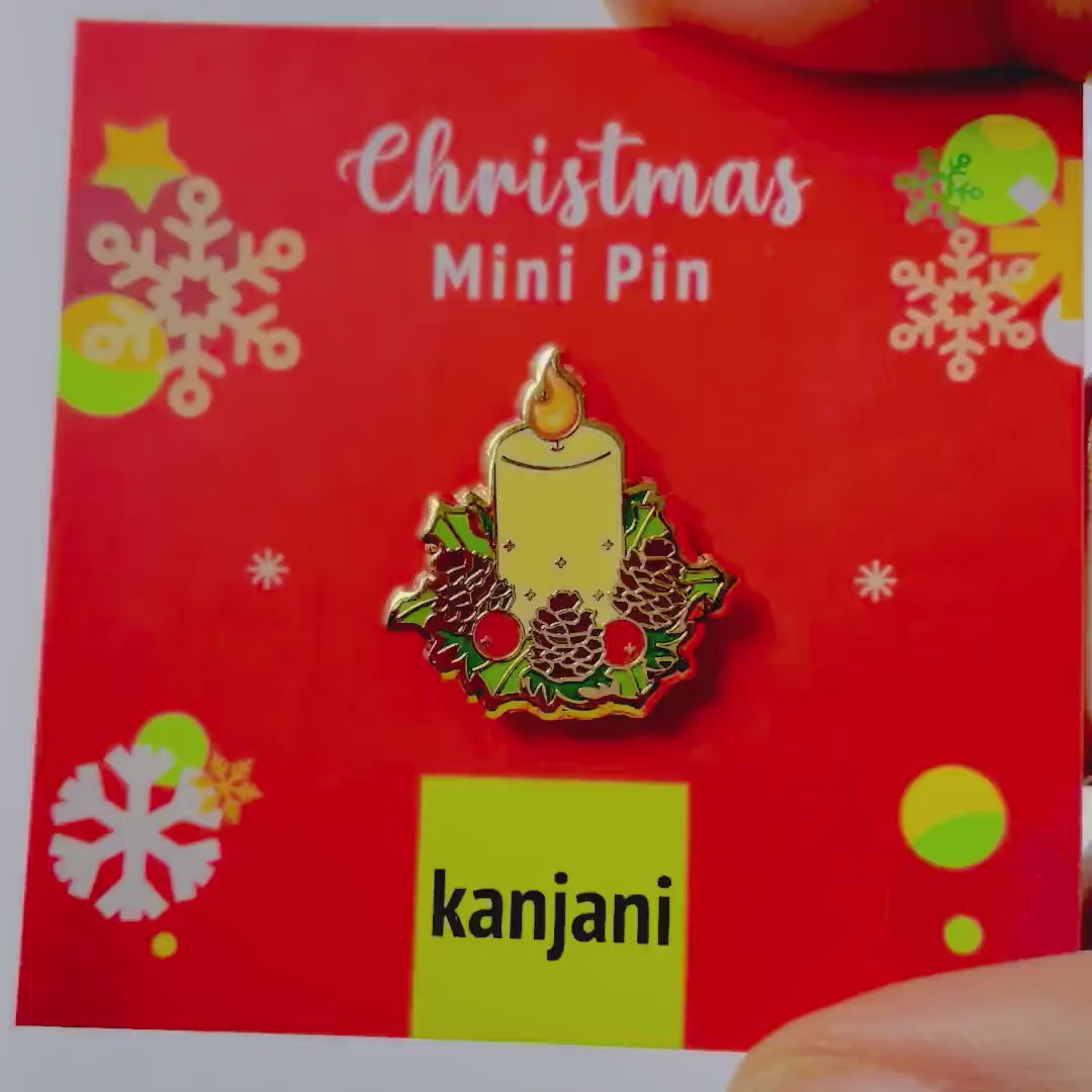 Christmas candle Advent Mini cute enamel pin, Christmas gift, Christmas lanyard badge, teacher gift under 15, Advent, Stocking stuffer