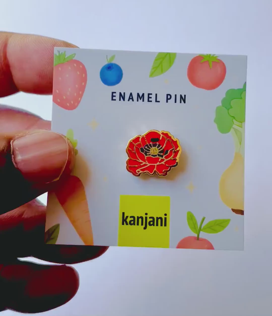 Red Poppy Remembrance Flower Enamel Pin, Vegan Gift, Christmas gift, stocking stuffer, Advent calendar