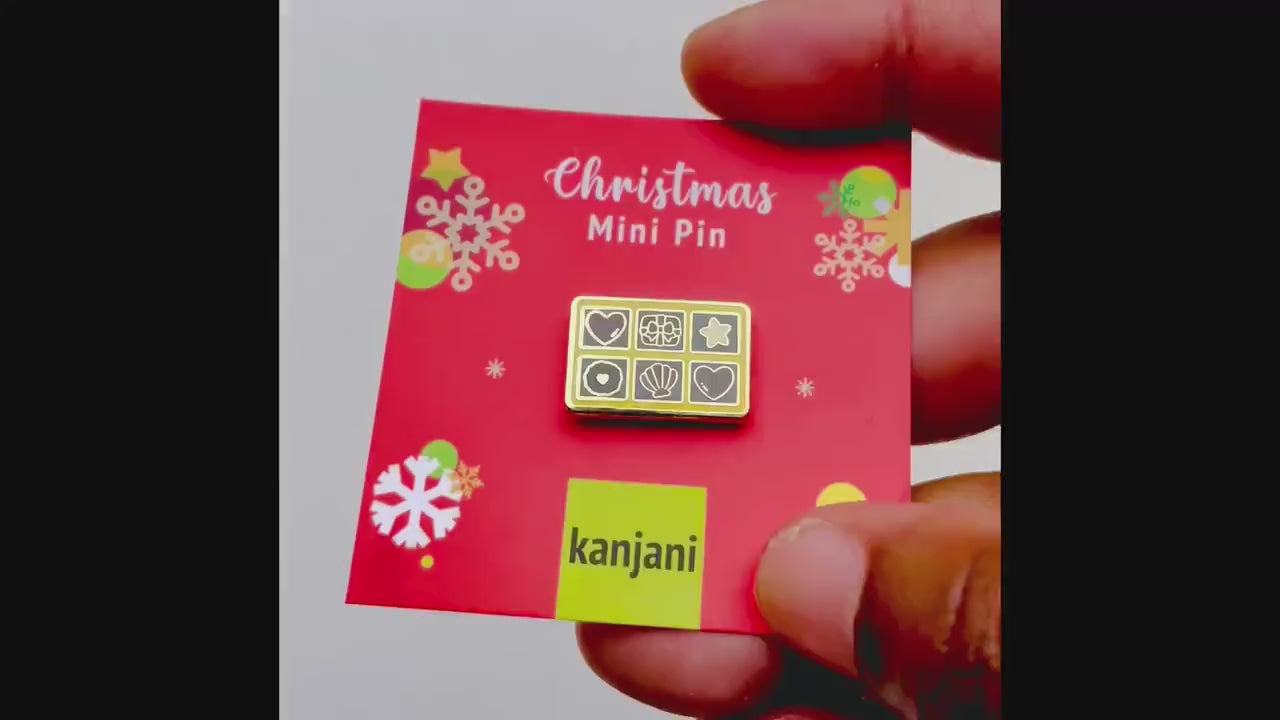 Chocolate box  Enamel Pin, Christmas Lapel Pin, Stocking stuffer