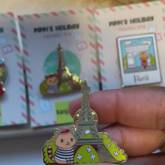 Eiffel Tower Pin: Paris Landmarks - Gold Hard Enamel Souvenir, Christmas gift, stocking stuffer, Advent calendar