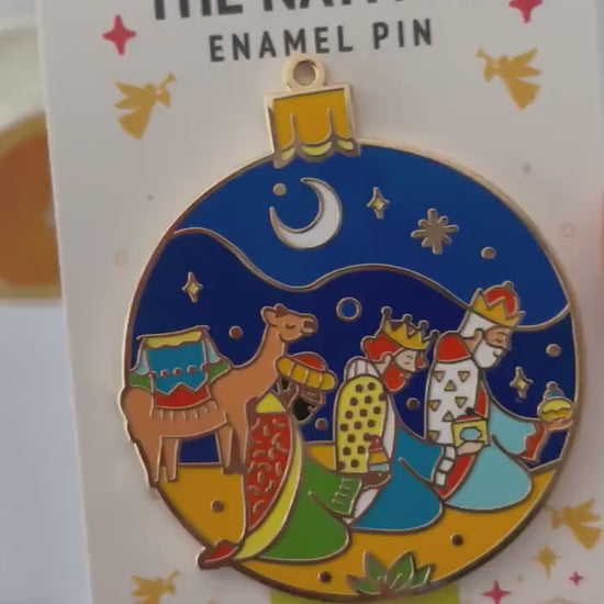 Nativity Enamel pin gift, ornament, bauble, keychain, fridge magnet, Magi, 3 wise men, kings, Christmas, Tree
