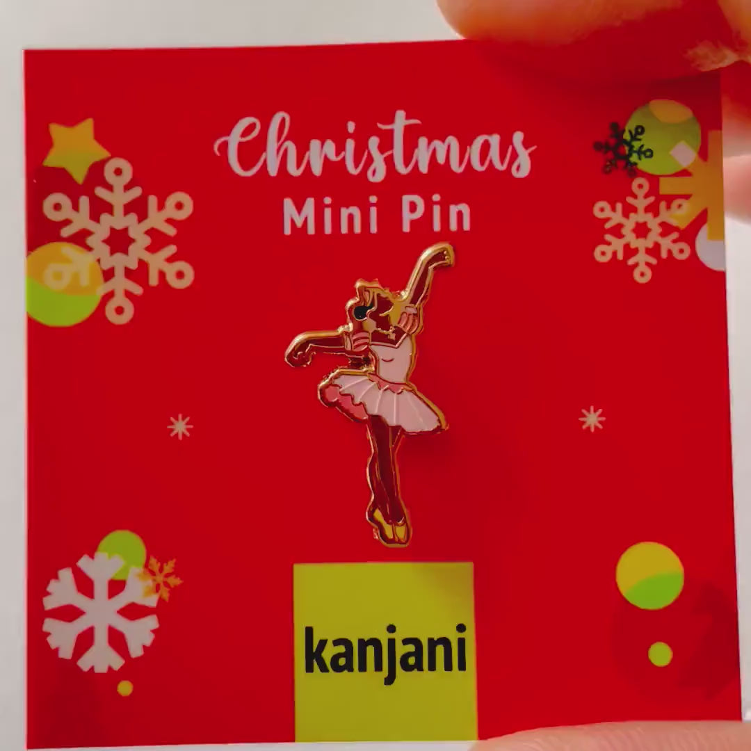 Ballerina Princess Grace Mini cute enamel pin, Christmas gift, teacher gift, lanyard badge, gift under 15, Advent, Stocking stuffer, pointe