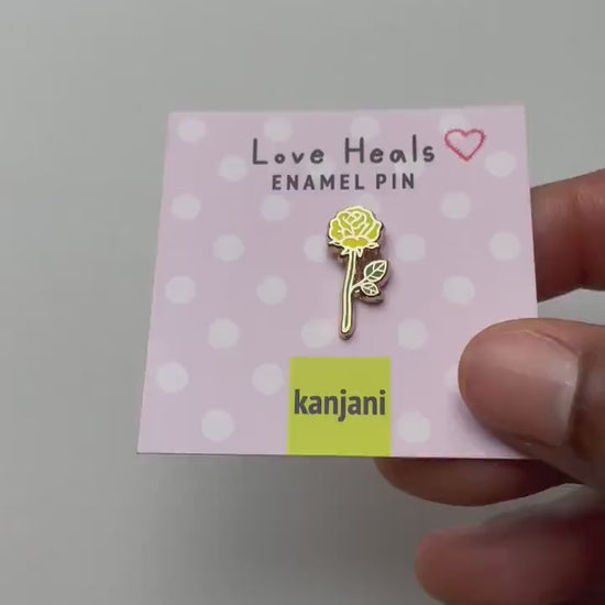 Enamel Pin: Yellow Rose Friendship and Healing (Mini, Gold Tone), Christmas gift, stocking stuffer, Advent calendar