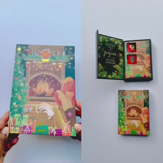 6 Enamel Pin Set MISPRINT Gift Box: Christmas gift, stocking stuffer, Advent calendar