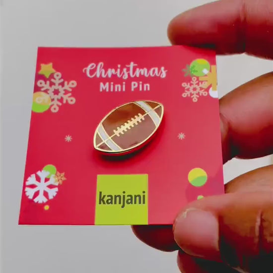 Football Ball Enamel Pin - Mini Size for Lapels and Backpacks, Christmas gift, stocking stuffer