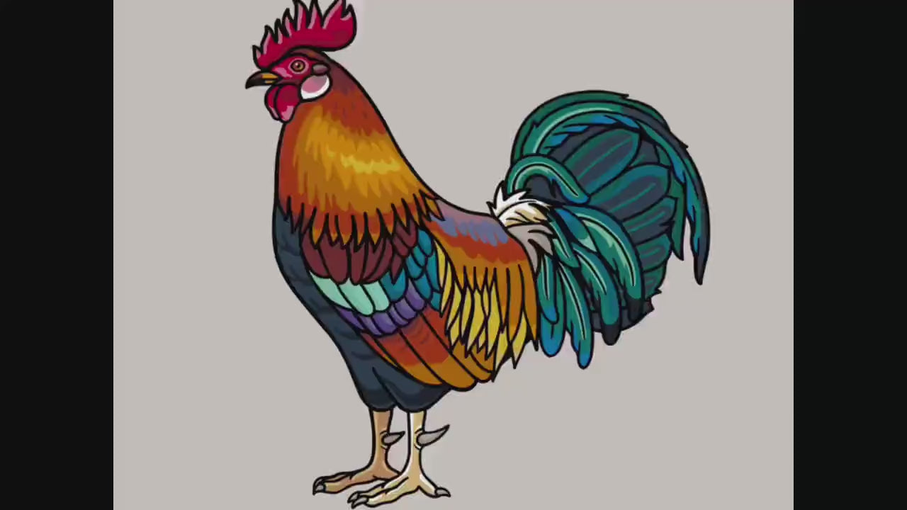 Rooster Enamel Pin: Junglefowl Design - Gold Plated Detail, Christmas gift, stocking stuffer, Advent calendar