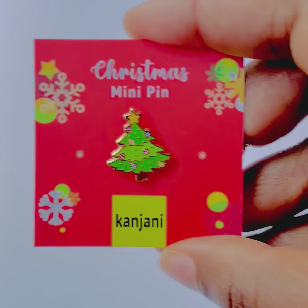 Christmas tree with star Mini cute enamel pin, Christmas gift, Christmas lanyard badge, gift under 15, Advent Calendar Stocking stuffer