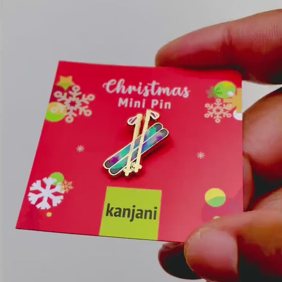 Ski Pin, Sports Lapel Pin, Christmas stocking stuffer