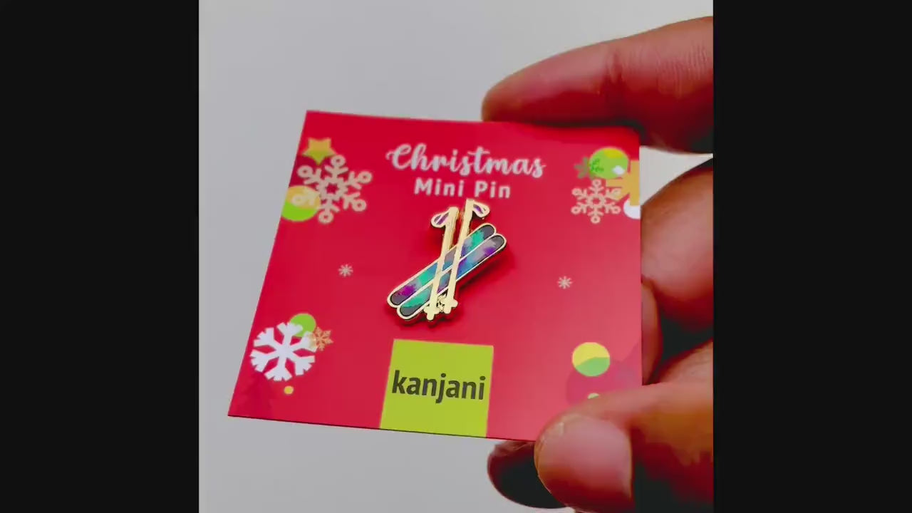 Ski Pin, Sports Lapel Pin, Christmas stocking stuffer