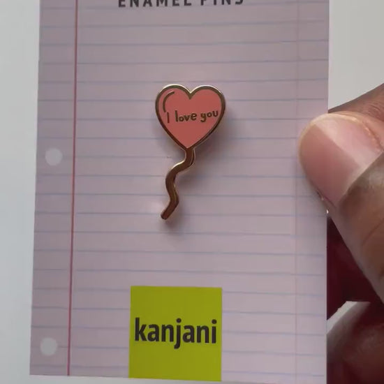 I Love You Balloon Enamel Pin, Valentines Gift, Christmas gift, stocking stuffer, Advent calendar