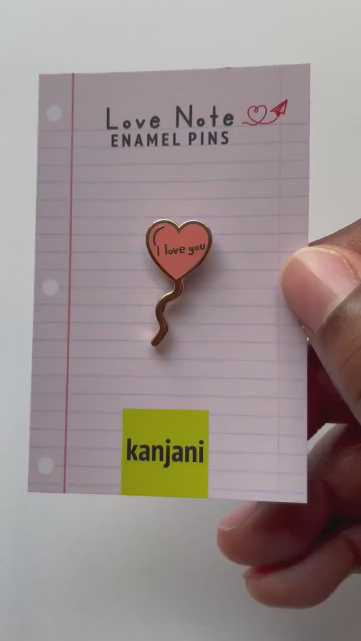 I Love You Balloon Enamel Pin, Valentines Gift, Christmas gift, stocking stuffer, Advent calendar