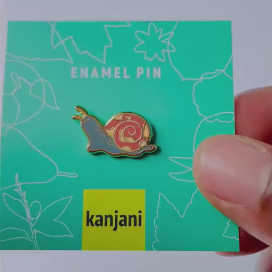 Garden Snail Pin: Autumn Lapel and Backpack Accessory (Gold Enamel), Christmas gift, stocking stuffer, Advent calendar