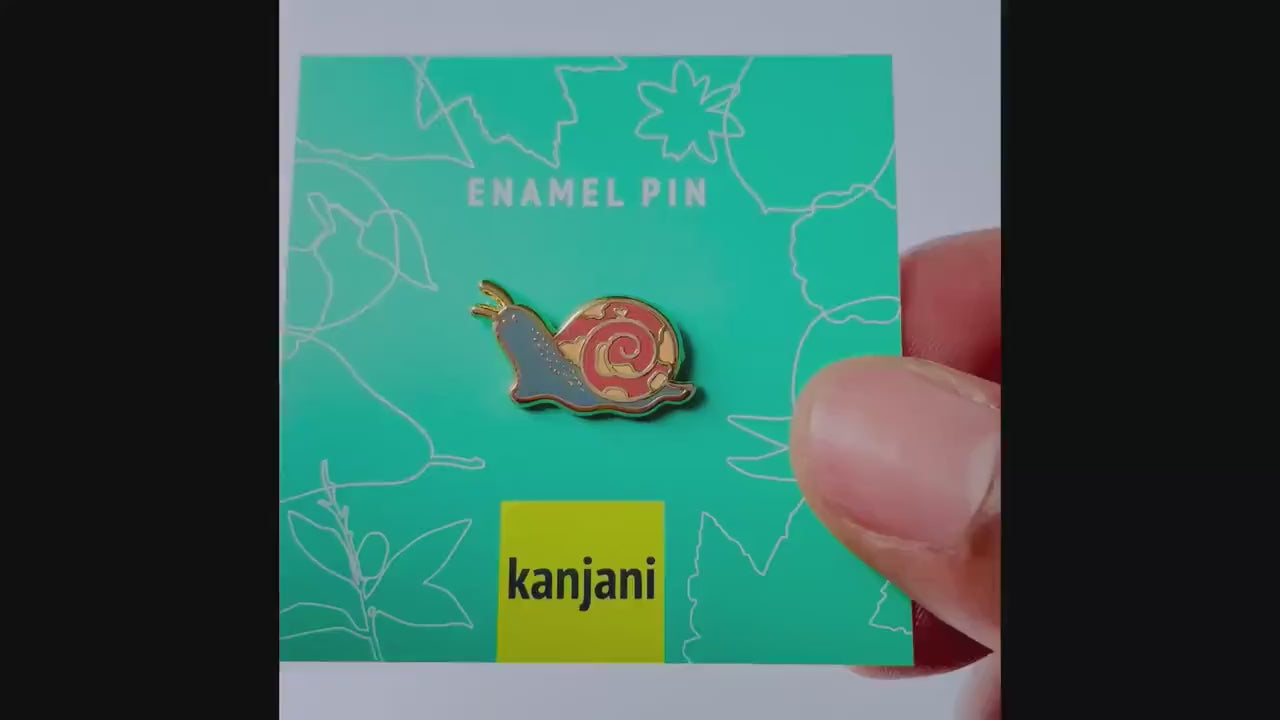 Garden Snail Pin: Autumn Lapel and Backpack Accessory (Gold Enamel), Christmas gift, stocking stuffer, Advent calendar