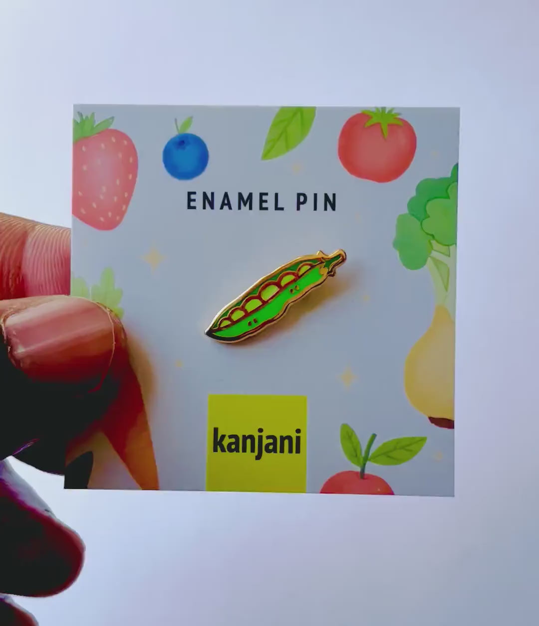 Pea Pod Enamel Pin – Vegan Garden Lover Gift, Christmas stocking stuffer, Advent calendar