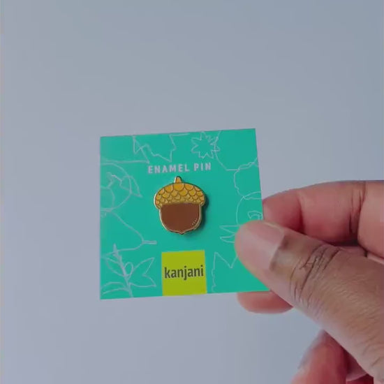 Acorn Mini Enamel Pin - Autumn Camping and Outdoors Charm, Christmas gift, stocking stuffer, Advent calendar