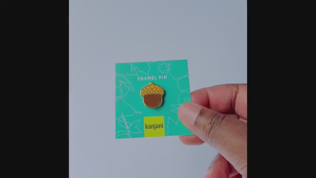 Acorn Mini Enamel Pin - Autumn Camping and Outdoors Charm, Christmas gift, stocking stuffer, Advent calendar