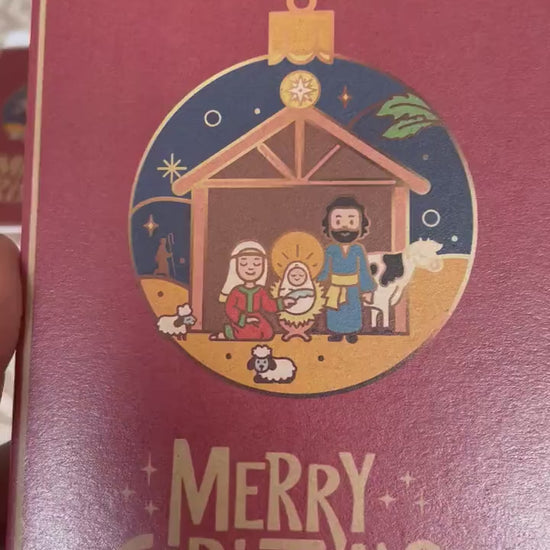 Christmas Bauble Tree Ornament Decoration Holy family Greeting Card | Nativity | Holy Star Bethlehem | Shepherds | Angel | Magi Wise Men