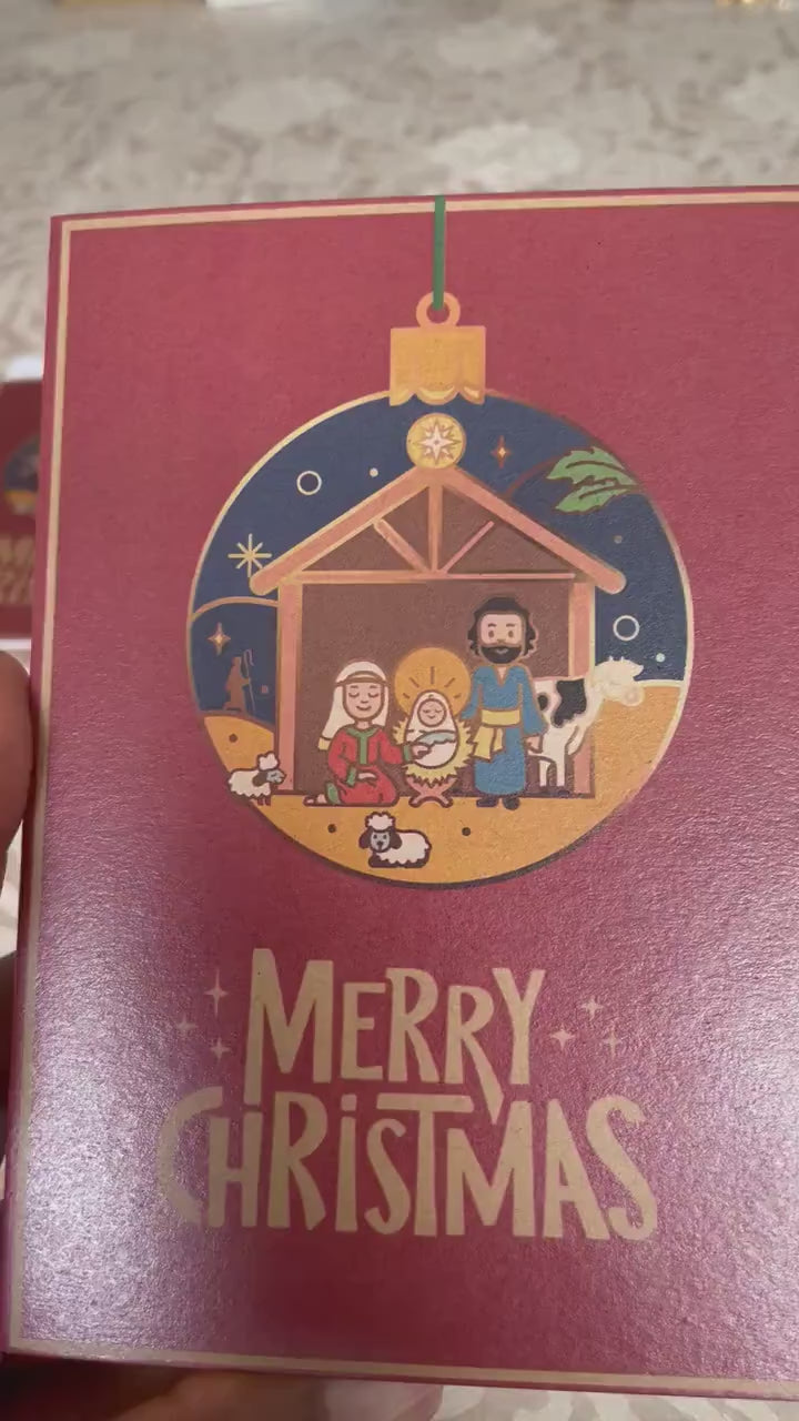 Christmas Bauble Tree Ornament Decoration Holy family Greeting Card | Nativity | Holy Star Bethlehem | Shepherds | Angel | Magi Wise Men