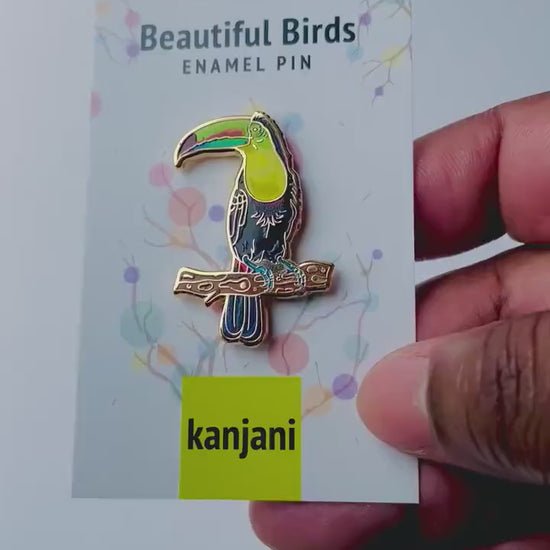 Keel-billed Toucan Lapel Pin - Guatemala bird, Belize, Central American Bird, Christmas gift, stocking stuffer