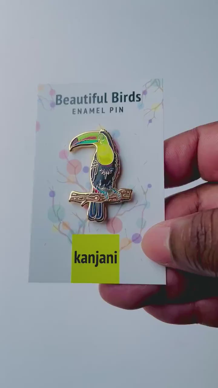 Keel-billed Toucan Lapel Pin - Guatemala bird, Belize, Central American Bird, Christmas gift, stocking stuffer