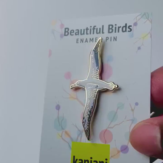 Albatross Lapel Pin - Antarctic Bird, South Georgia, Southern ocean, Christmas gift, stocking stuffer, Advent calendar
