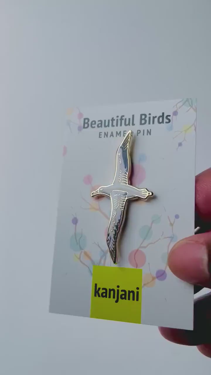 Albatross Lapel Pin - Antarctic Bird, South Georgia, Southern ocean, Christmas gift, stocking stuffer, Advent calendar