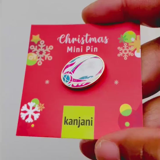 Rugby Ball Enamel Pin, Sports Lapel Pin, Christmas stocking stuffer