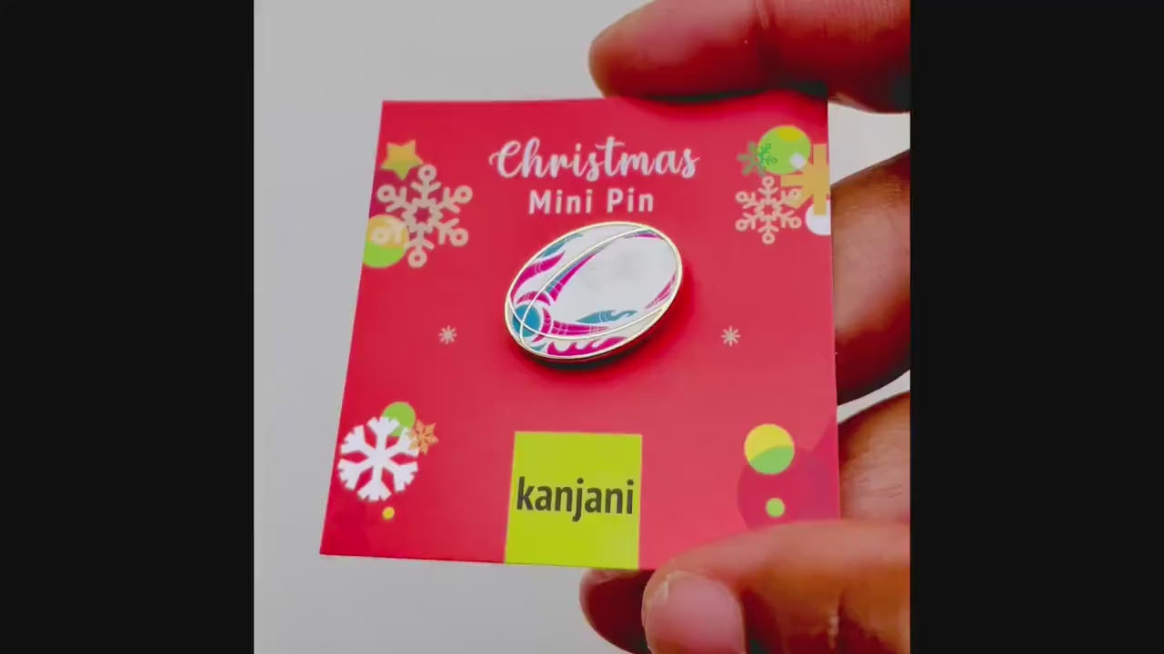 Rugby Ball Enamel Pin, Sports Lapel Pin, Christmas stocking stuffer
